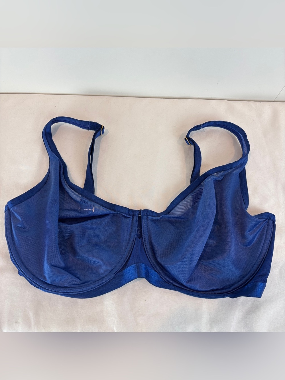 Soma Unbelievable Lift 36G Scoop Balconette Royal Blue Bra Sheer Convertible